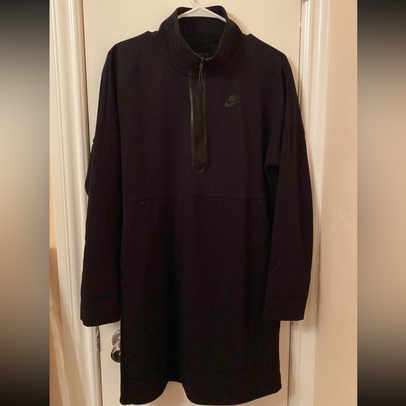 Nike Women Black Long sweatshirt Dress S - Picture 1 of 4